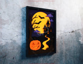 Halloween Shadow Box – Multi Layer 3D Papercut Scene | Spooky Wall Art with Frame Digital Download |#U627|